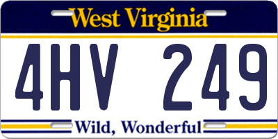 WV license plate 4HV249