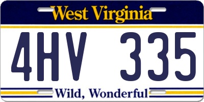 WV license plate 4HV335