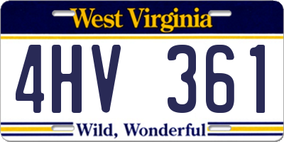 WV license plate 4HV361