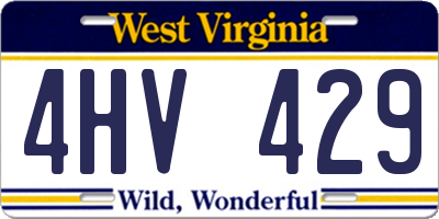 WV license plate 4HV429