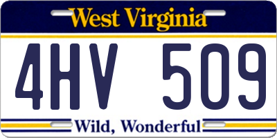 WV license plate 4HV509