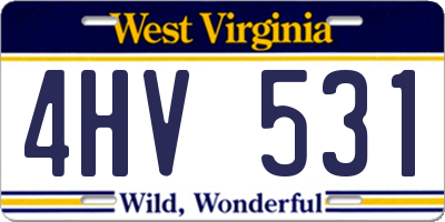 WV license plate 4HV531