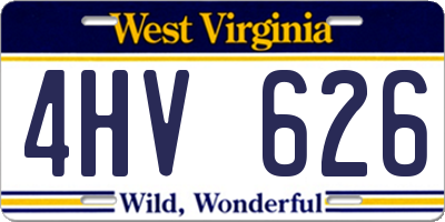 WV license plate 4HV626