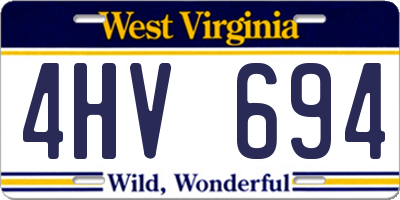 WV license plate 4HV694