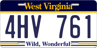 WV license plate 4HV761