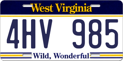WV license plate 4HV985