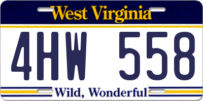 WV license plate 4HW558
