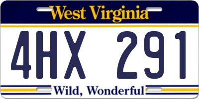 WV license plate 4HX291