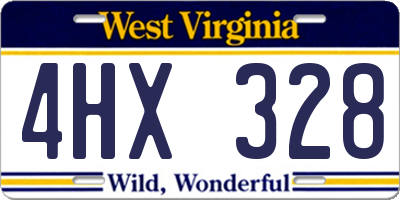 WV license plate 4HX328