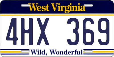 WV license plate 4HX369