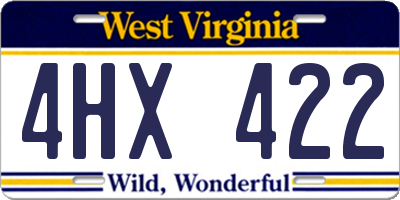 WV license plate 4HX422