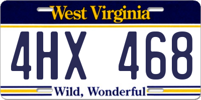 WV license plate 4HX468
