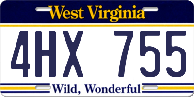 WV license plate 4HX755