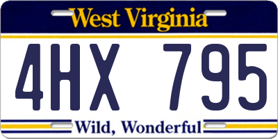 WV license plate 4HX795