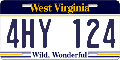 WV license plate 4HY124