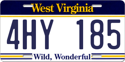 WV license plate 4HY185
