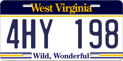 WV license plate 4HY198