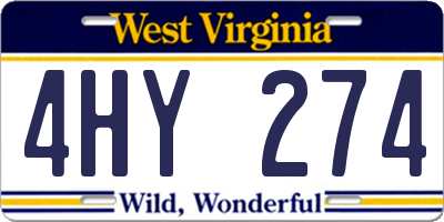 WV license plate 4HY274