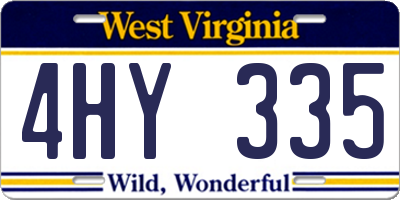 WV license plate 4HY335