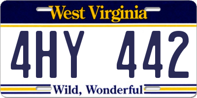 WV license plate 4HY442