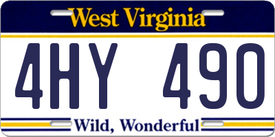 WV license plate 4HY490