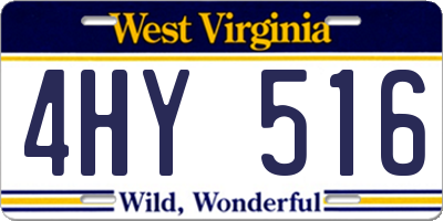 WV license plate 4HY516