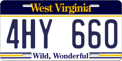 WV license plate 4HY660