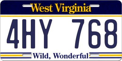 WV license plate 4HY768