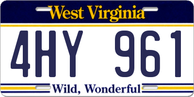 WV license plate 4HY961