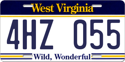 WV license plate 4HZ055