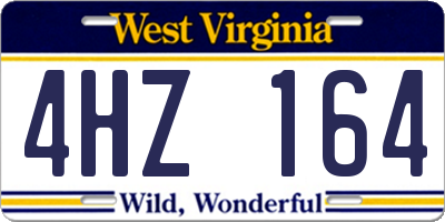 WV license plate 4HZ164
