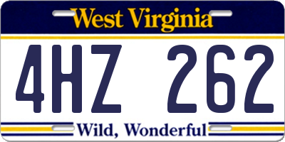 WV license plate 4HZ262