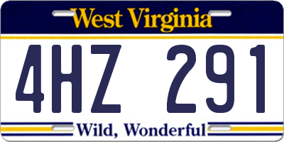 WV license plate 4HZ291
