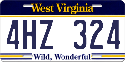 WV license plate 4HZ324