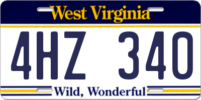 WV license plate 4HZ340