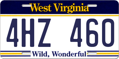 WV license plate 4HZ460
