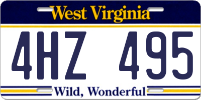 WV license plate 4HZ495
