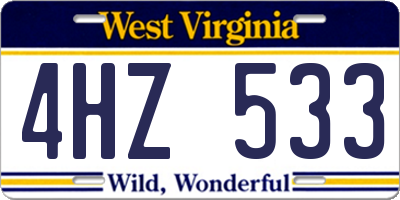 WV license plate 4HZ533