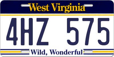 WV license plate 4HZ575