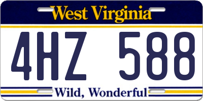 WV license plate 4HZ588