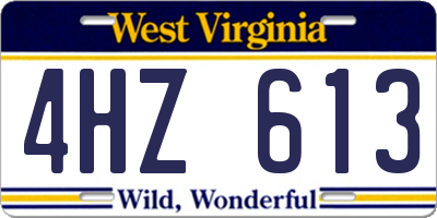 WV license plate 4HZ613