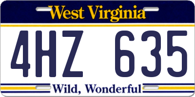 WV license plate 4HZ635