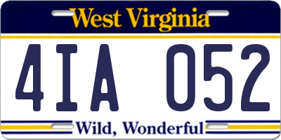 WV license plate 4IA052
