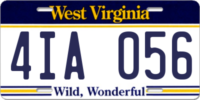 WV license plate 4IA056