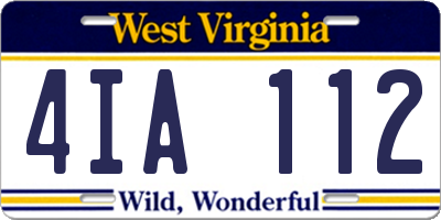 WV license plate 4IA112