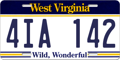 WV license plate 4IA142