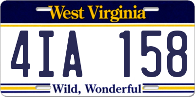 WV license plate 4IA158