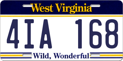 WV license plate 4IA168