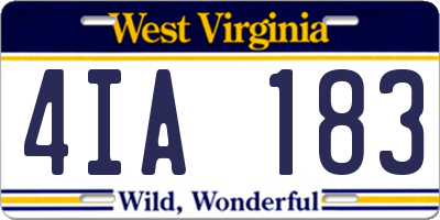 WV license plate 4IA183