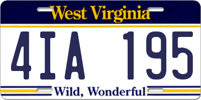 WV license plate 4IA195
